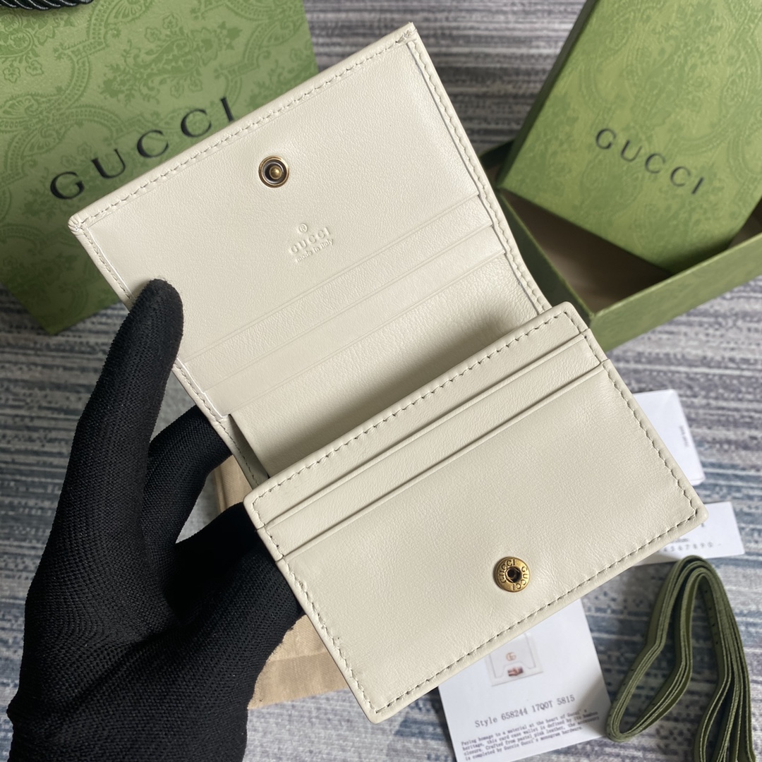 Gucci Diana Card Case Wallet 658244 White